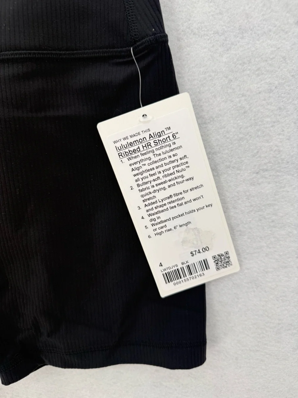 NWT Lululemon Align High-Rise Ribbed Short 6